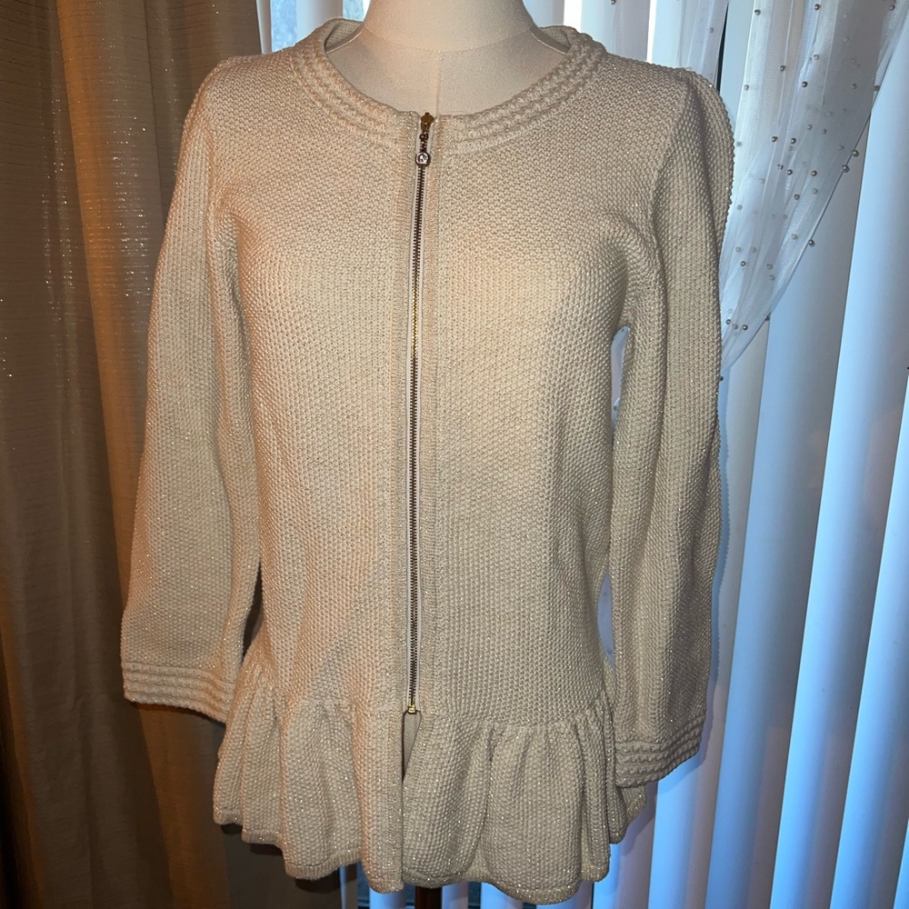Lilly Pulitzer Cream Zip-Up Cardigan